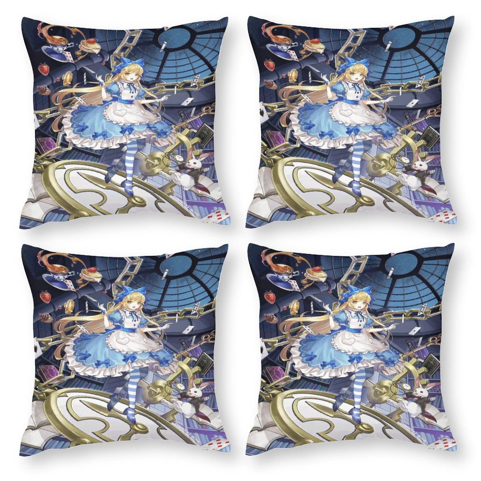 不思議の国のアリス　ピローカバー　2柄×2枚セット 敷き布団カバー 不思議の国のアリス ピローカバー 2柄×2枚セット 敷き布団カバー